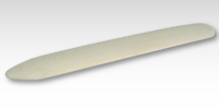 A custom rub on transfer of a white stone knife on a grey background.