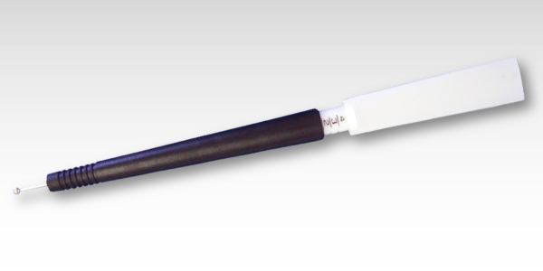 A black and white pen with a white tip for dry transfers.