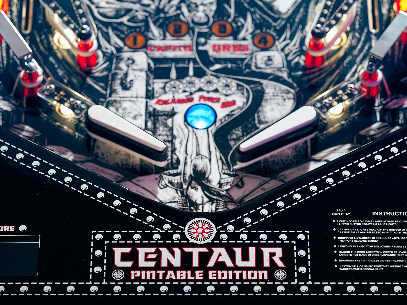 Custom rub on transfer for Centaur pinball machine. Custom rub on transfer for Centaur pinball machine.