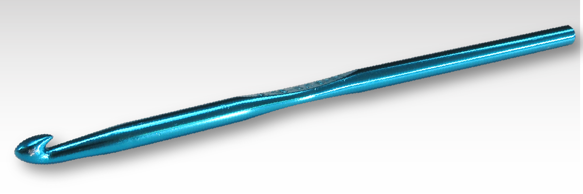 A blue metal tool on a custom rub on transfer.