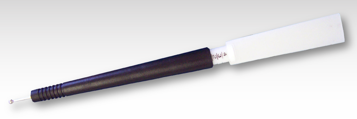 A black and white pen with a custom rub on transfer decoration. A black and white pen with a custom rub on transfer decoration.