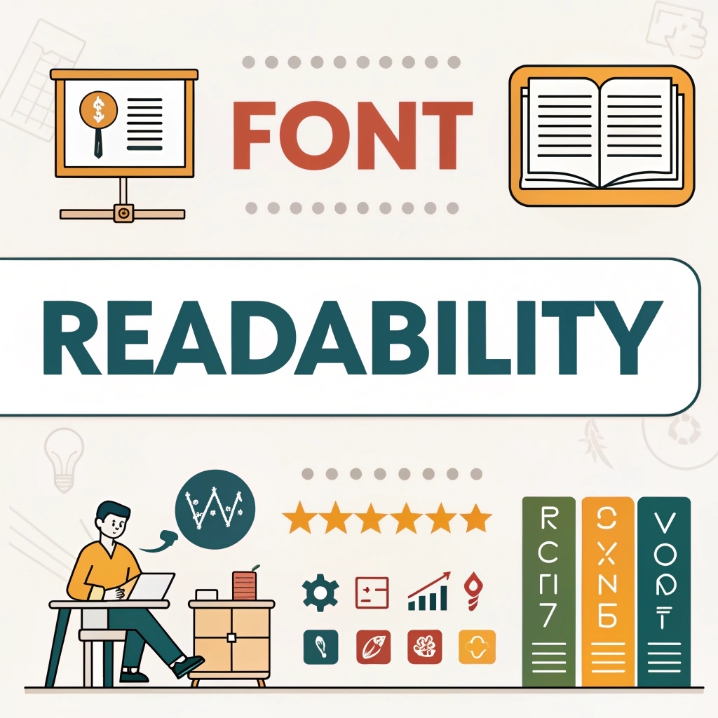 An illustration demonstrating various font styles and sizes to highlight readability differences in text.